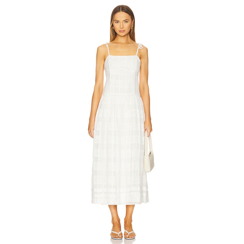Rag & Bone Presley Plaid Midi Dress White Size 4 New‎